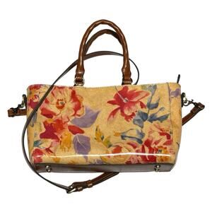 Patricia Nash Purse Aileen Leather Top Handle Satchel Agean Blooms Floral Boho